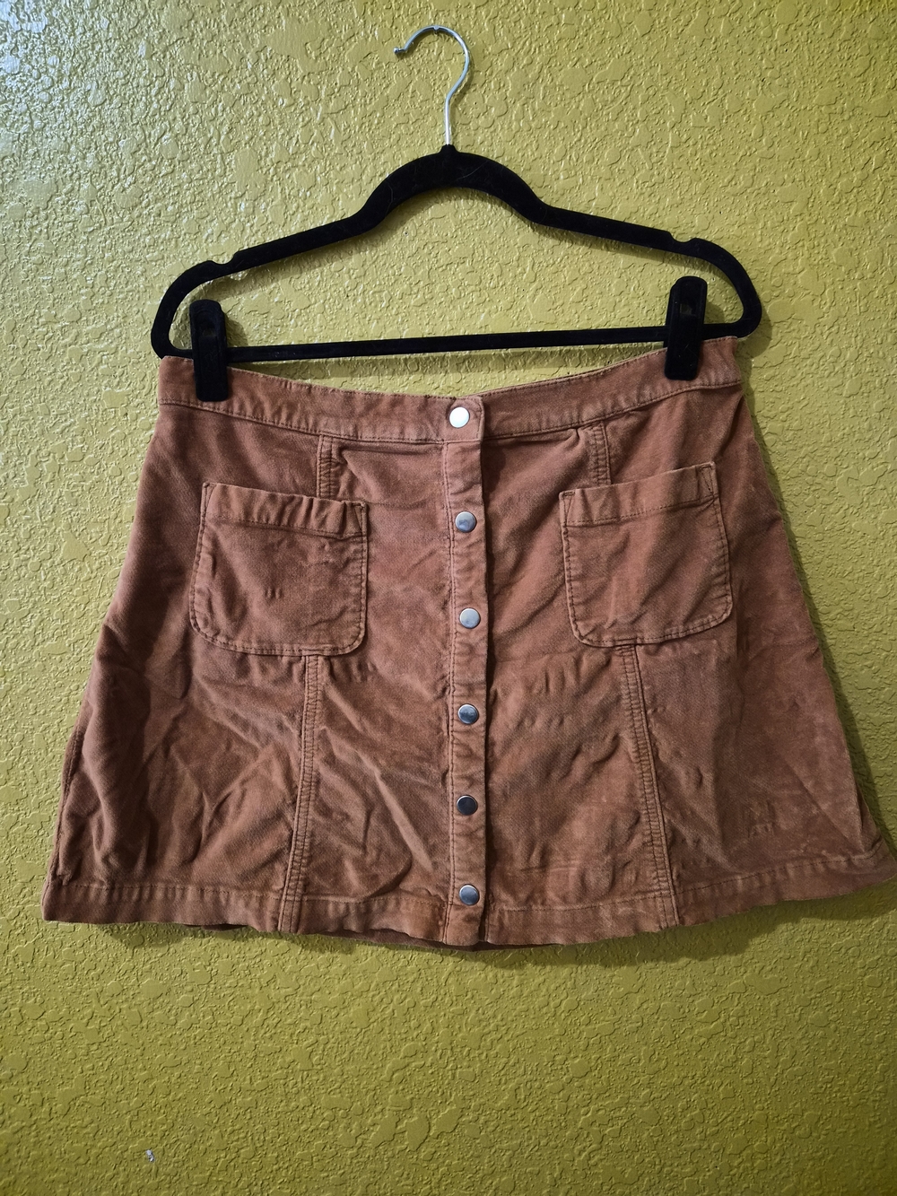 Urban Outfitters Rust Button-Front Mini Skirt
